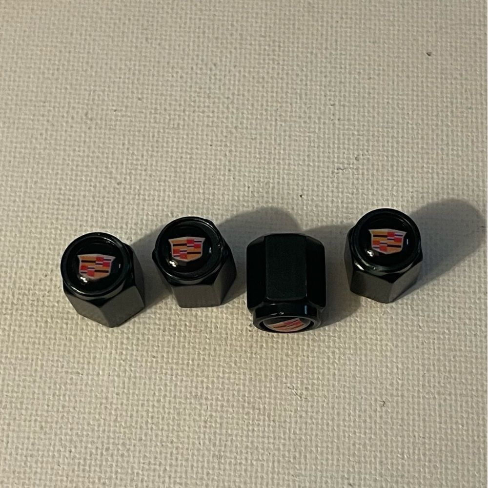 Cadillac Valve Stem Caps in Black set of 4 NWT